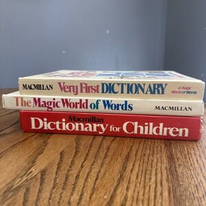 Vintage Macmillan Children's Dictionary 1977 Lot of 3 Hardback‎ Books